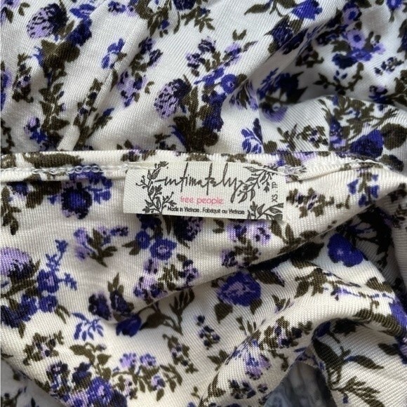 NWT Free People Kaya Floral Cutout Long Sleeve Bodysuit Cream & Purple Size XS - Picture 13 of 16